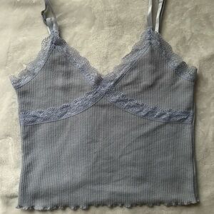 h&m divided light purple/blue lace tank top